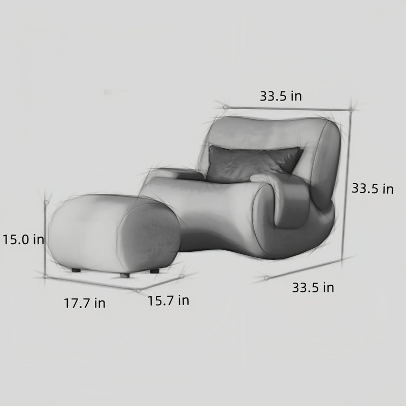Chaise berçante en similicuir, Blanc cassé