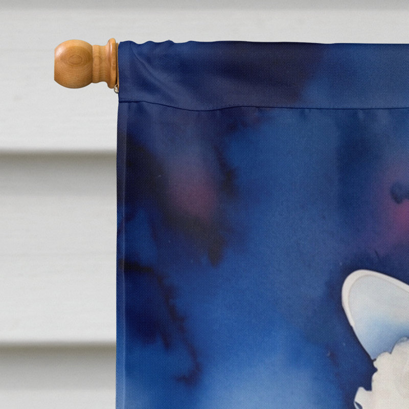 Drapeau patriotique de la maison américaine, Blanc / caniche bleu