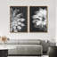 «Succulent» noir et blanc - art floral neutre sur toile, reproduction d'art sur toile encadrée 2 pièces-1768095780-1768095776