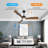 52 Inch Ceiling Fans With Light And Remote Control,3 Dark Brown Blades, Home