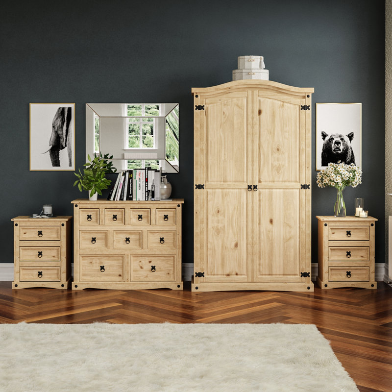 Harold 4 Piece Pine Solid Wood Bedroom Set