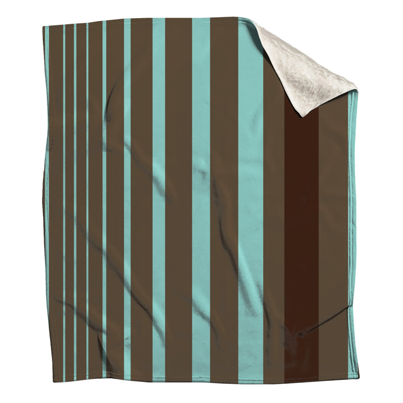 Brown Blue Stripes Blankets, 60in W x 80in H