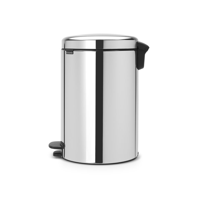 Brabantia NewIcon 20 Litre Soft Closing Pedal Bin with Metal Inner Bucket, Brilliant Steel