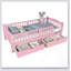 Lit plateforme simple TG pour enfants avec garde-corps pleine longueur, tiroirs de rangement et tête de lit mignonne pour la sécurité et l'organisation-129431927