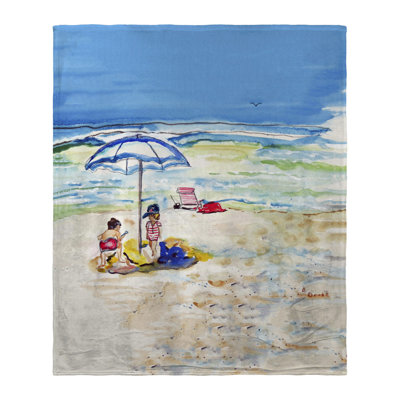 Jeté en soie Children at the Beach