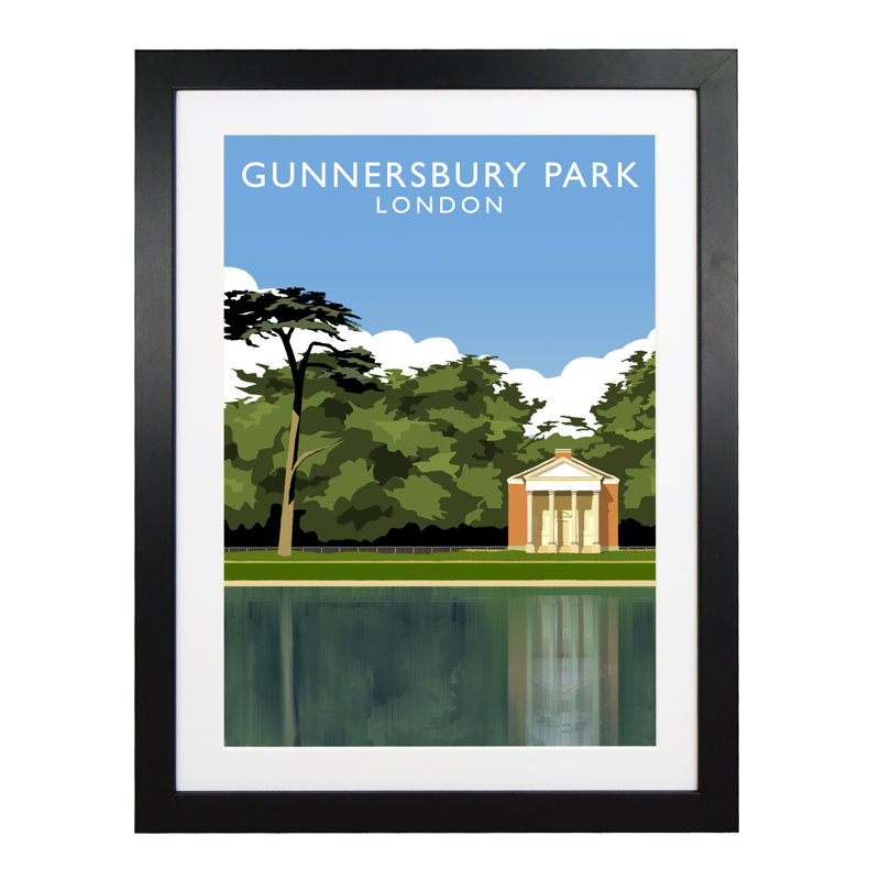 Gunnersbury Park by Richard O'Neil - Print, Black Wood Frame, 54 cm H x 44 cm W x 2.2 cm D