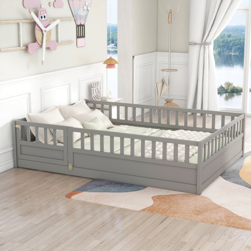 Full Size  Floor Bed, Gray