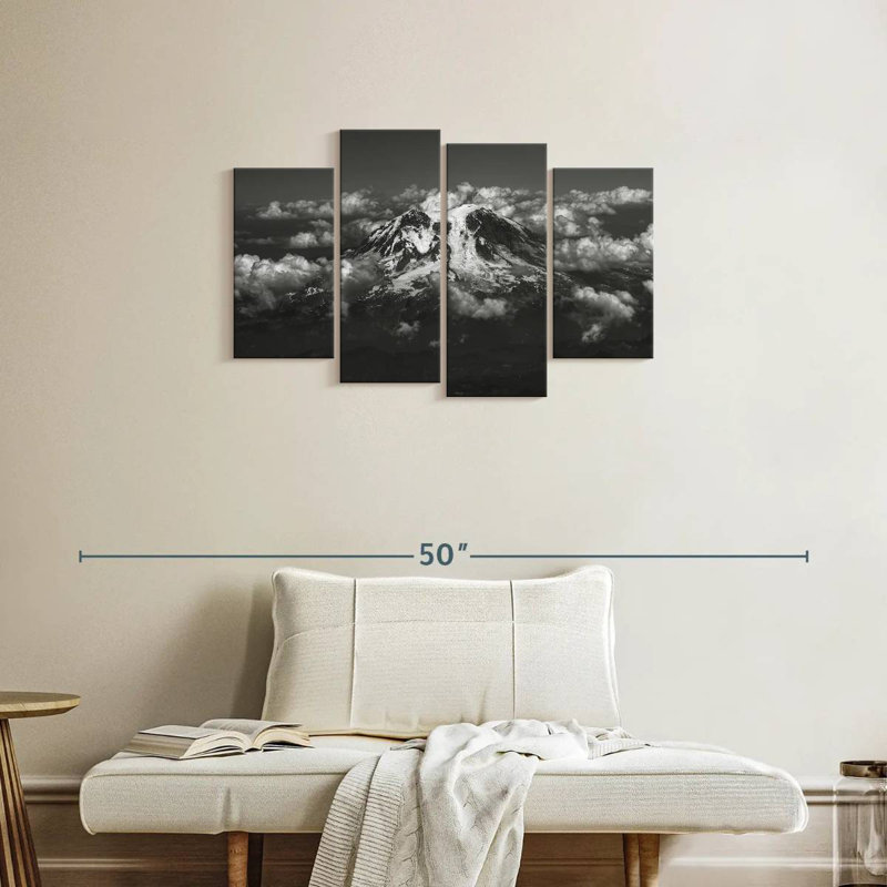 Alvord Monochrome Mount Rainier, 22" H x 36" W