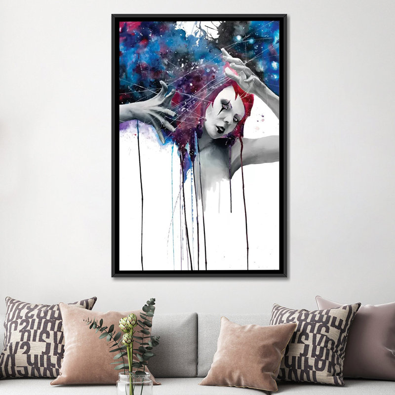 « deliria », impression sur toile, H 26 po x l 18 po x P 1,5 po, Toile avec cadre noir
