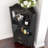 Sideboard Wooden Corner Bar Cabinet With 2 Open Storage Shelves And 2 Drawers, Mirrored Back Cabinet, High Feet/Legs For Easy Cleaning, Buffet Cabinet-1141796502