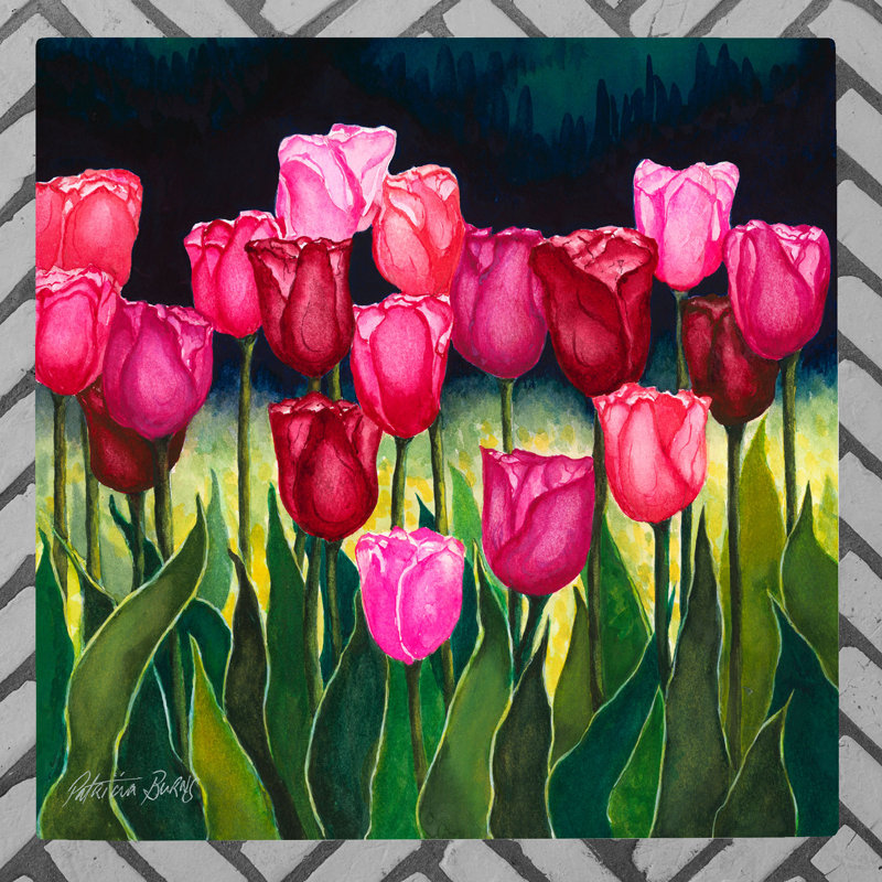 P.BURNS Traditional Plants & Flowers Wall Decor on Ceramic