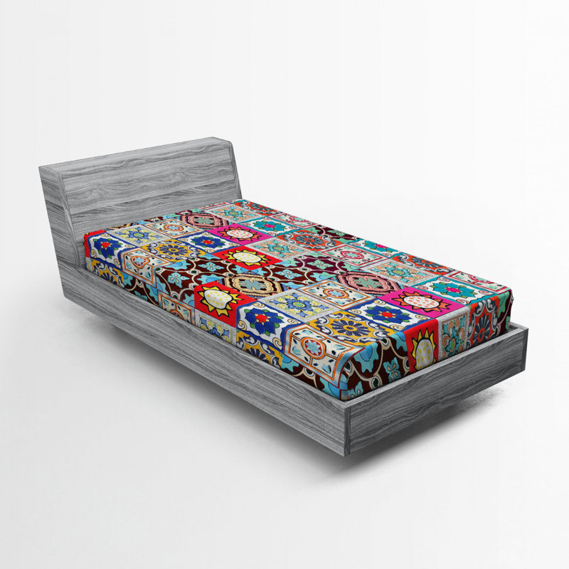 Microfiber Patchwork Fitted Sheet, Twin Fitted Sheet
