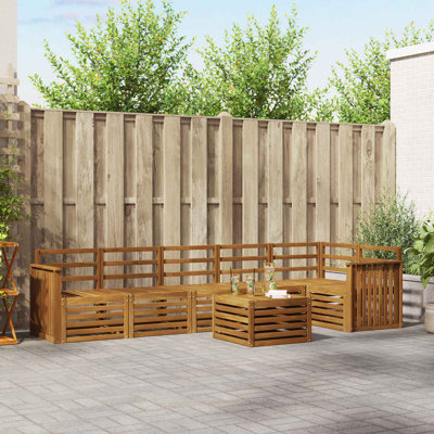  Sectional Sofa Set 7 Pcs Solid Acacia Wood Sets Garden Furniture Patio
