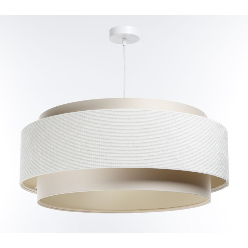 Ammann 1 - Light Natural Geometric Pendant, White, Beige/White