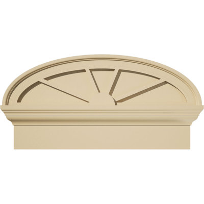 24"W x 12-7/8"H x 2-1/2"P Elliptical 4 Spoke Signature Urethane Combination Pediment, Primed Tan
