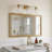 Luster Three Lights Vanity Armed Sconce Clear Glass Satin Brass Metal