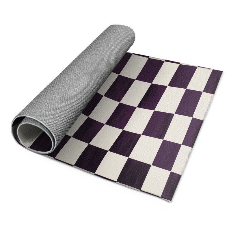 Tapis d'intérieur et d'extérieur à carreaux beige, Rectangulaire 2 pi x 3 pi