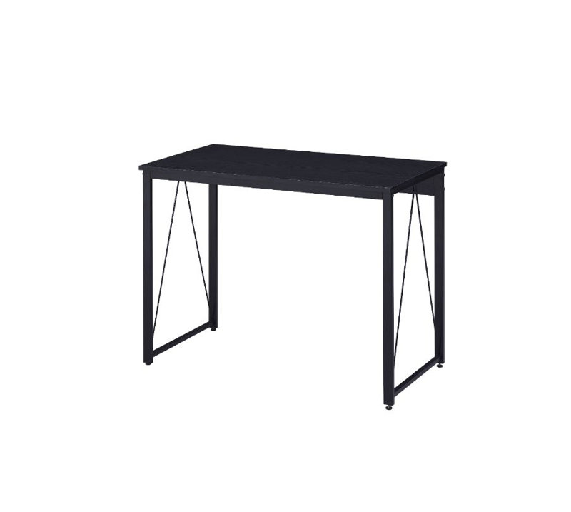 Bureau d'écriture rectangulaire avec base en métal, H 28 po x l 35 po x P 18 po, Black