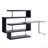 Clear Glass, Chrome High Gloss Finish Writing Desk With Shelf-1239184544