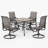 Leonard 4 - Person Patio Dining Set Umbrella Hole Included Square Table