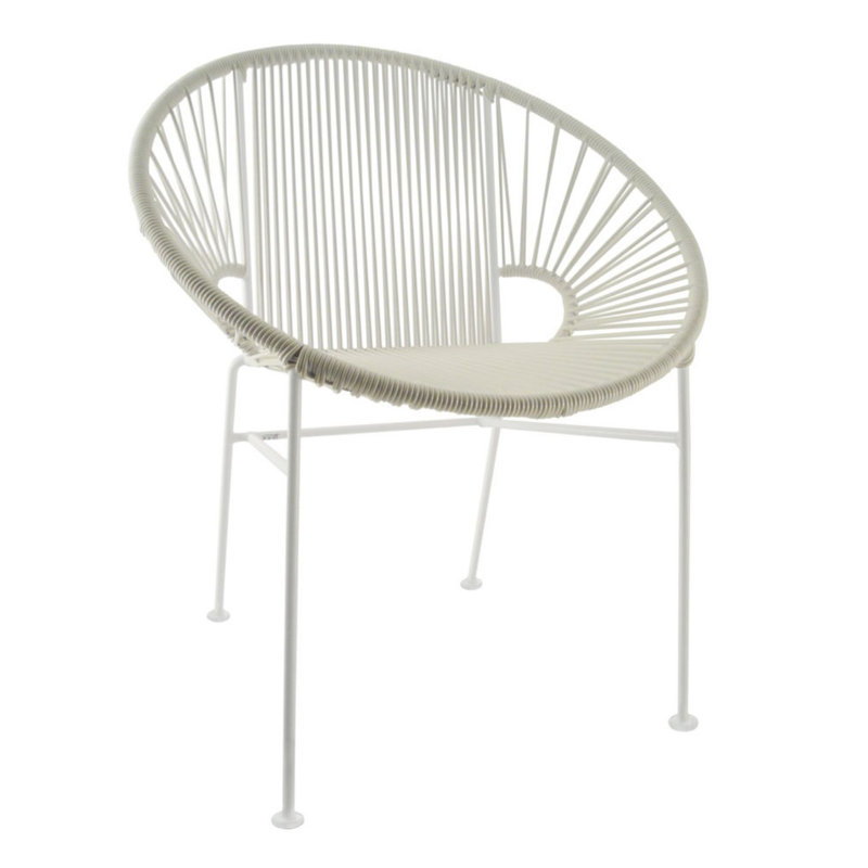 Concha Indoor/Outdoor Handmade Dining Chair, White, White