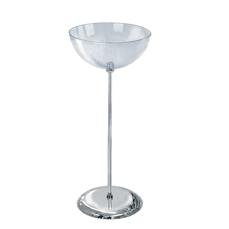 Clear Polycarbonate Single Bowl Floor Display with Metal Base
