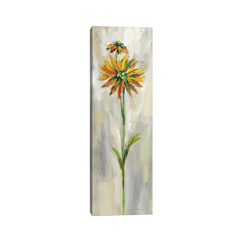 Single Stem Flower III by Silvia Vassileva - Wrapped Canvas Panoramic Painting, 182.88 cm H x 60.96 cm W
