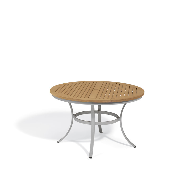 Table de salle à manger Travira, Bois de teck naturel