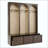 Farmhouse Wooden Style Hall Tree With Arched Design, Elegant Entryway Bench With Retro Hooks, Rustic Coat Rack & Shoe Organizer With Drawers For Living Room-1239987810