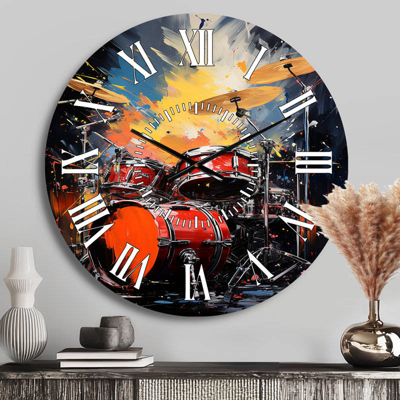 Horloge murale Popart Music Drums, Médium