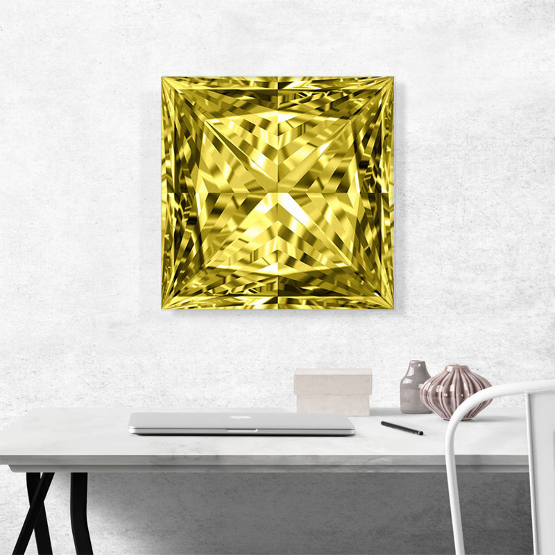 Reproduction d'art graphique sur toile tendue princesse jaune, H 18 po x l 18 po x 1,5 po