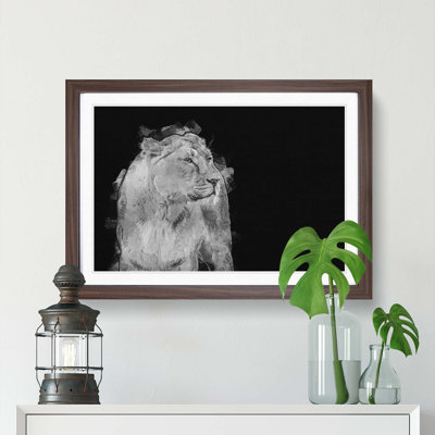 Wild Lioness in Abstract - Framed Print
