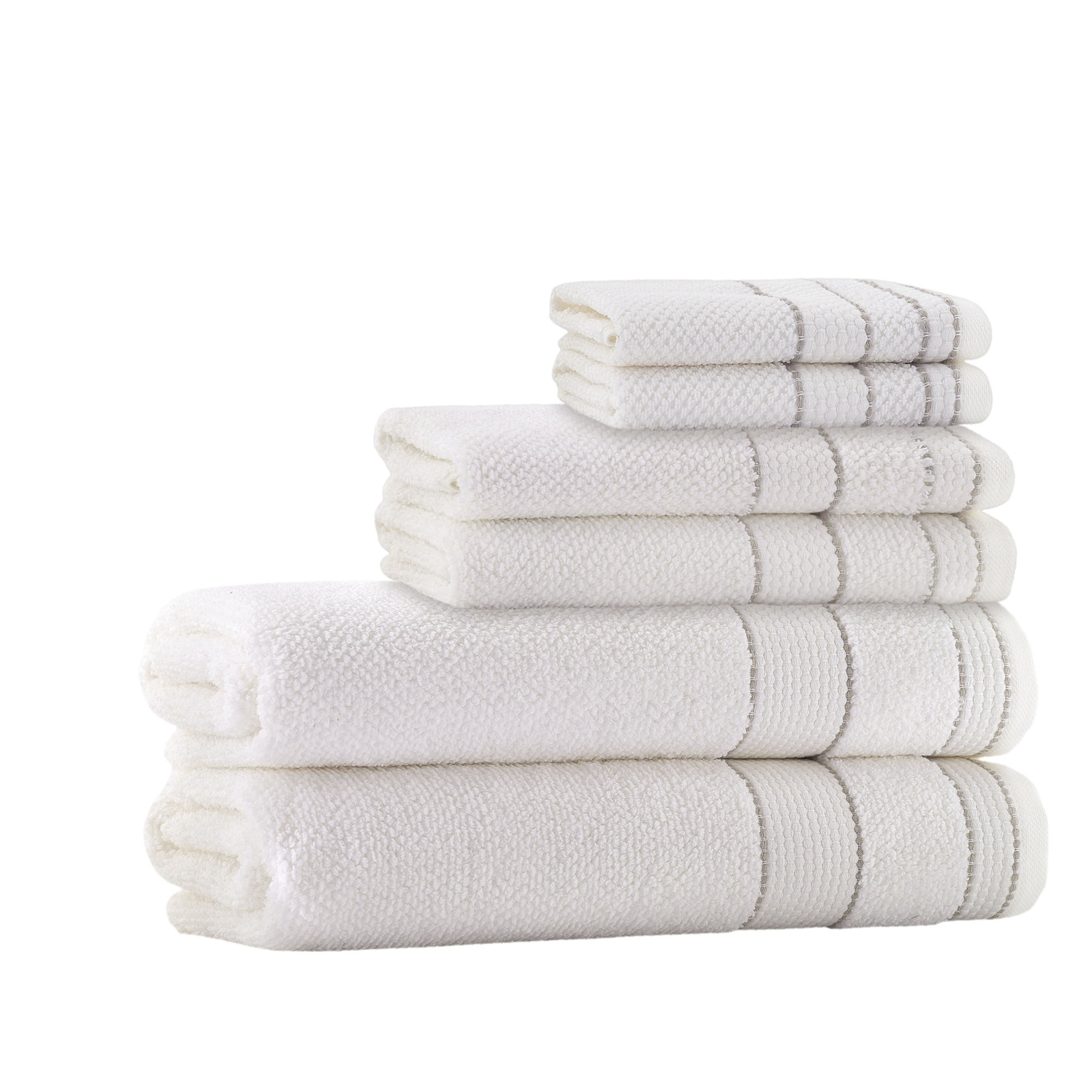 Kahmel 6 Piece Turkish Cotton Towel Set, Cream