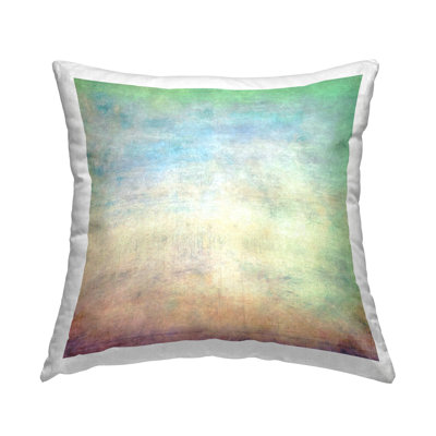 Coussin décoratif arc-en-ciel à motif abstrait patiné par Denise Dundon