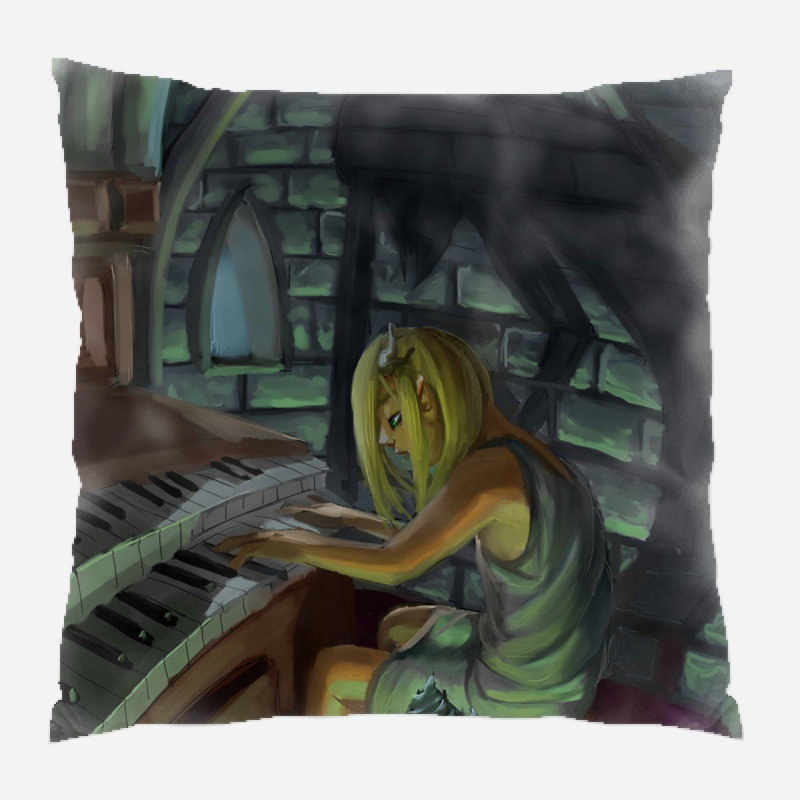 Coussin décoratif spectaculaire Vanslyke, Microsuède, Intérieur