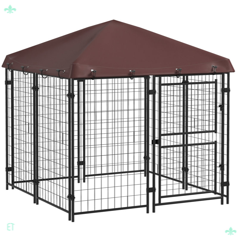 Niche pour chien d'extérieur avec couvercle imperméable et porte en deux parties