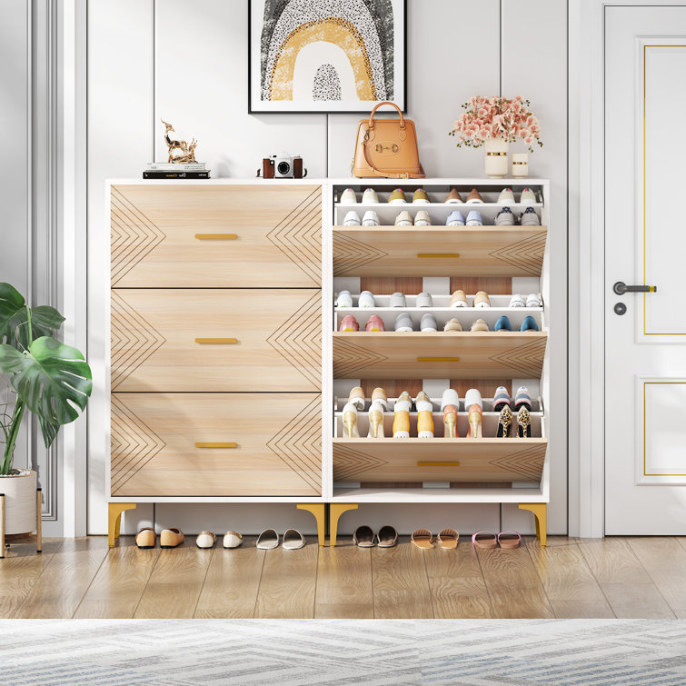 Everly Quinn 24 Pair Shoe Storage Cabinet