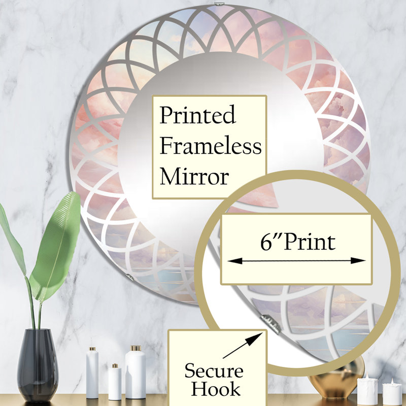 Sebou - Miroir mural rond, 32 po x 32 po