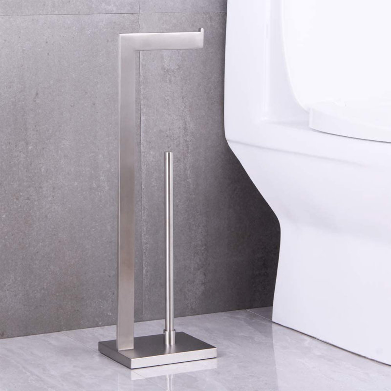 Porte-papier hygiénique sur pied, Argent