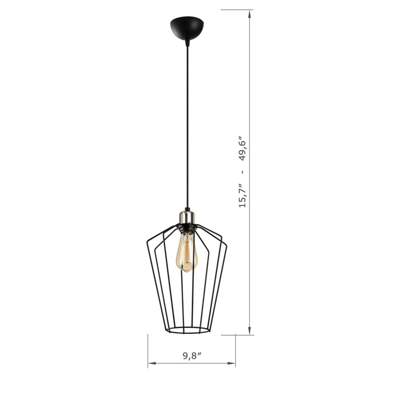 Adjustable Height Metal Body Single Pendant
