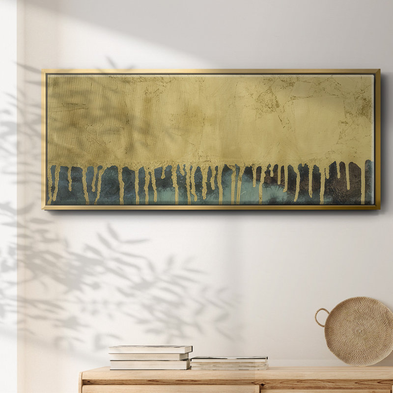 Aquafer II- Framed Canvas, 12" H x 30" W