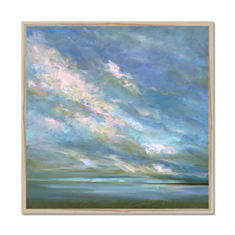 Coastal Sky #3 by Sheila Finch - Painting, Natural Wood Framed Paper Print, 80cm H x 80cm W