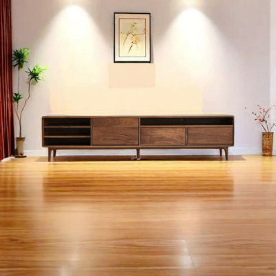 Simple modern black walnut TV cabinet