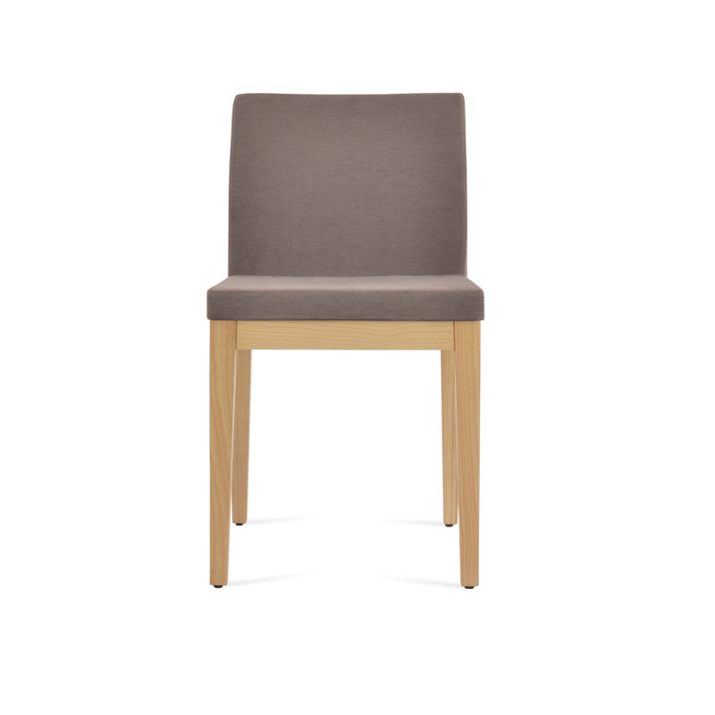 Aria Wood Dining Chair, Natural, Mocha Fabric