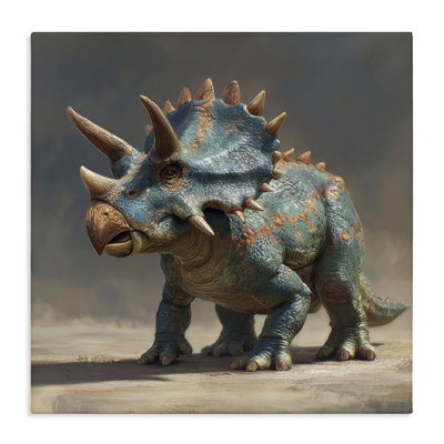 Toile Horned Triceratops au lever du soleil, design par Wumples