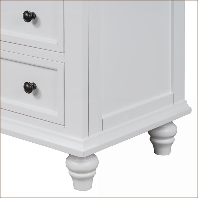 U_STYLE Wood Coffee Table with 3 Drawers, Easy Assembly for Living Room Bedroom, Spacious Storage, White