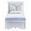 Lit simple (matelas non inclus), blanc scintillant