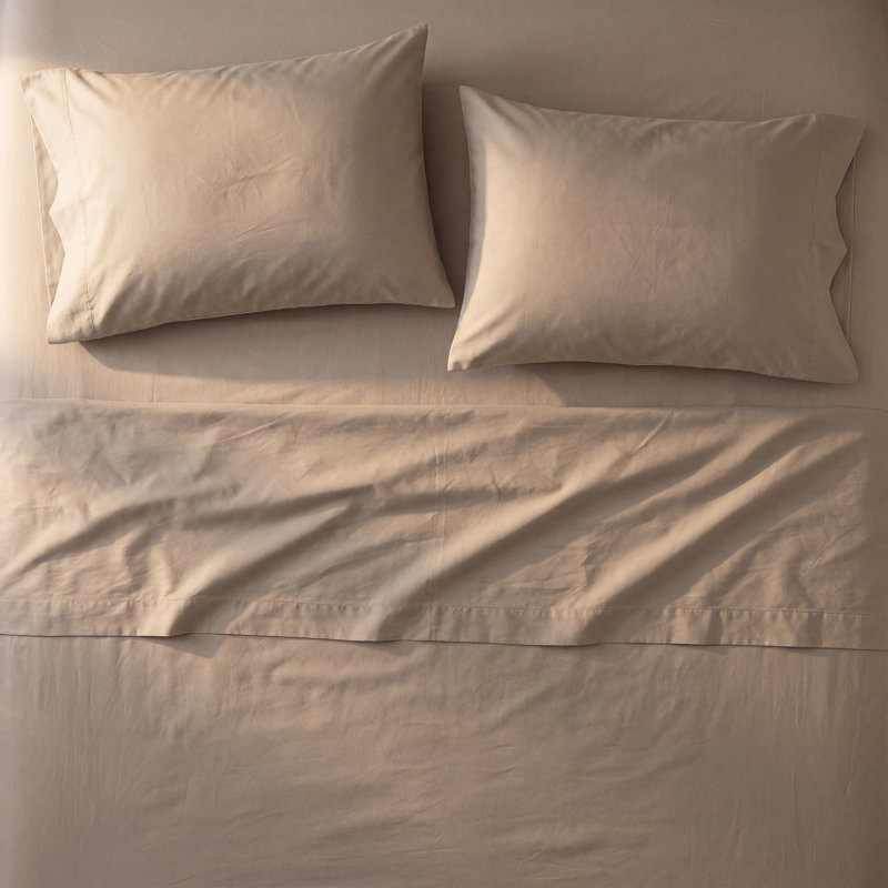 Mosley 100% Cotton Percale Sheet Set, Twin Sheet Set + 1 Pillowcase