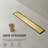FlowCore 12" Brushed Gold linear grid drain-126309785