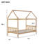 Lit simple avec tête et pied de lit, lit simple en bois d'hévéa avec cadre de maison, chêne blanc-1932844101